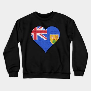 Turks And Caicos Jigsaw Puzzle Heart Design - Gift for Turks And Caicos With Turks And Caicos Roots Crewneck Sweatshirt